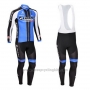 2013 Cycling Jersey Giant Black and Blue Long Sleeve and Bib Tight