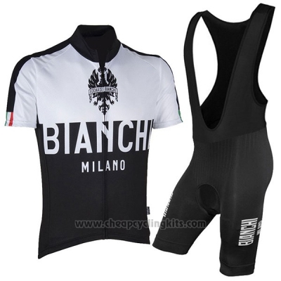 2017 Cycling Jersey Bianchi Milano Black Short Sleeve and Bib Short [BQXE-1618]