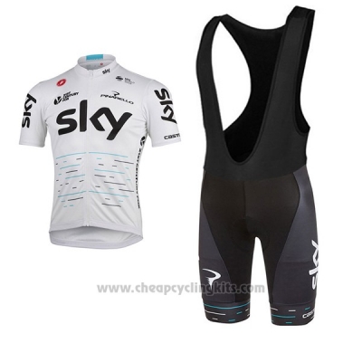 2017 Cycling Jersey Sky White Short Sleeve and Bib Short