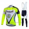 2017 Cycling Jersey Tinkoff Bright Green Long Sleeve and Bib Tight