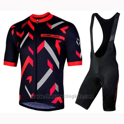 2019 Cycling Jersey Nalini Descesa 2.0 Black Red Short Sleeve and Bib Short