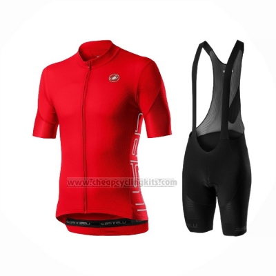 2021 Cycling Jersey Castelli Red Short Sleeve and Bib Short