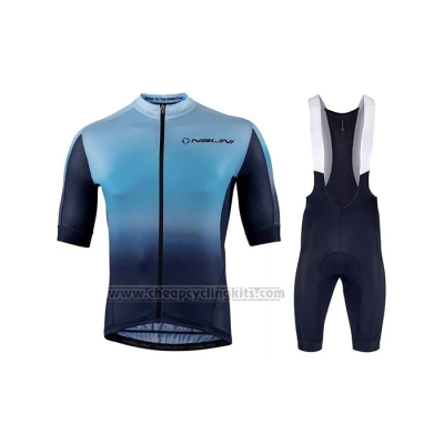 2021 Cycling Jersey Nalini Blue Short Sleeve and Bib Short