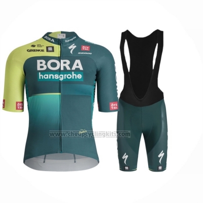 2024 Cycling Jersey Bora-Hansgrone Green Negro Short Sleeve And Bib Short