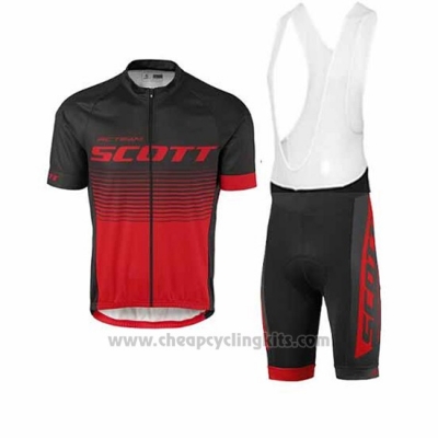 2017 Jersey Scott Black and Red Short Sleeve and Bib Short