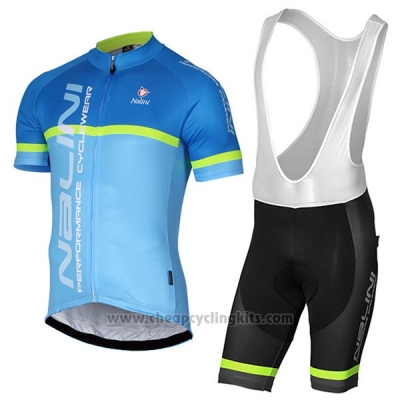 2017 Cycling Jersey Nalini Brivio Bluee Short Sleeve and Bib Short