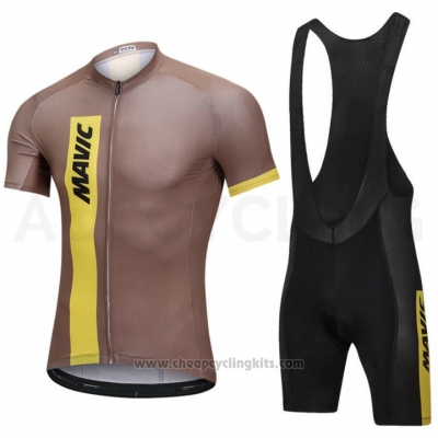 2018 Cycling Jersey Mavic Marron Short Sleeve and Bib Short