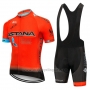 2019 Cycling Jersey Astana Orange Short Sleeve and Bib Short