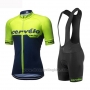 2019 Cycling Jersey Women Cervelo Green Black Short Sleeve and Bib Short