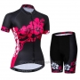 2019 Cycling Jersey Women Weimostar Black Pink Short Sleeve and Bib Short