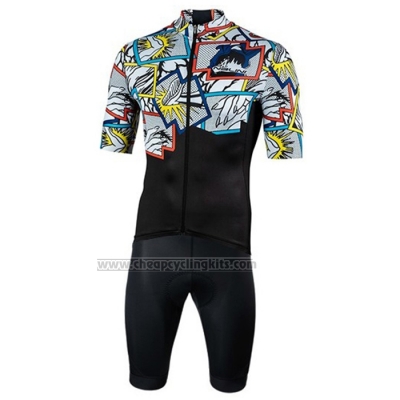 2020 Cycling Jersey Nalini Black Multicoloured Short Sleeve and Bib Short