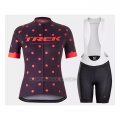 2021 Cycling Jersey Women Trek Purple Orange Short Sleeve and Bib Short