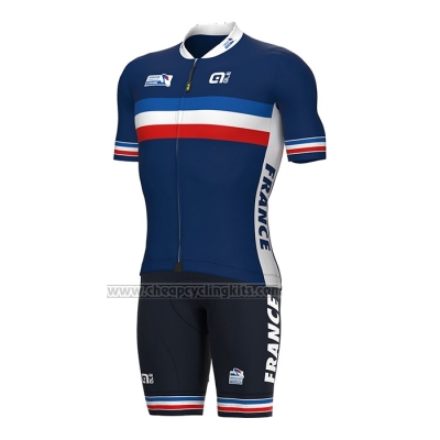 2022 Cycling Jersey France Blue Short Sleeve and Bib Short