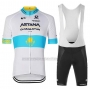 2023 Cycling Jersey Astana White Short Sleeve and Bib Short