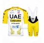 2024 Cycling Jersey UAE Yellow White Short Sleeve And Bib Short