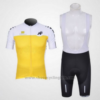 2011 Cycling Jersey Assos White and Yellow Short Sleeve and Bib Short [BQXE-1547]