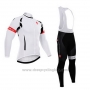 2015 Cycling Jersey Castelli White and Black Long Sleeve and Bib Tight