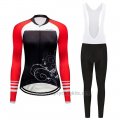 2019 Cycling Clothing Women Dirty Snow Red White Black Long Sleeve and Overalls