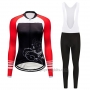 2019 Cycling Clothing Women Dirty Snow Red White Black Long Sleeve and Overalls