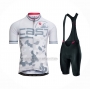 2021 Cycling Jersey Castelli White Gray Short Sleeve and Bib Short