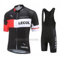 2021 Cycling Jersey Le Col Black White Red Short Sleeve and Bib Short